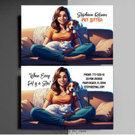 Lady Pet Cat Dog Sitter  Visitkort