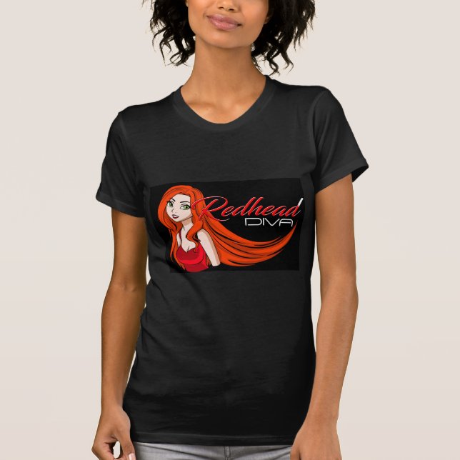 Lady Red Haired Woman Redheaded Girl design T Shirt (Framsida)