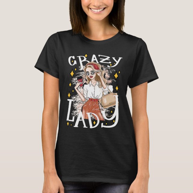 Lady Shopping Sarcastic Joke Saying T Shirt (Framsida)