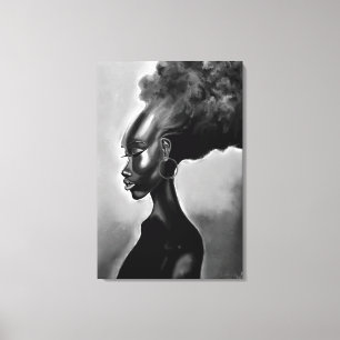 Lady Shy Vacker Afrikansk Kvinna Canvastryck