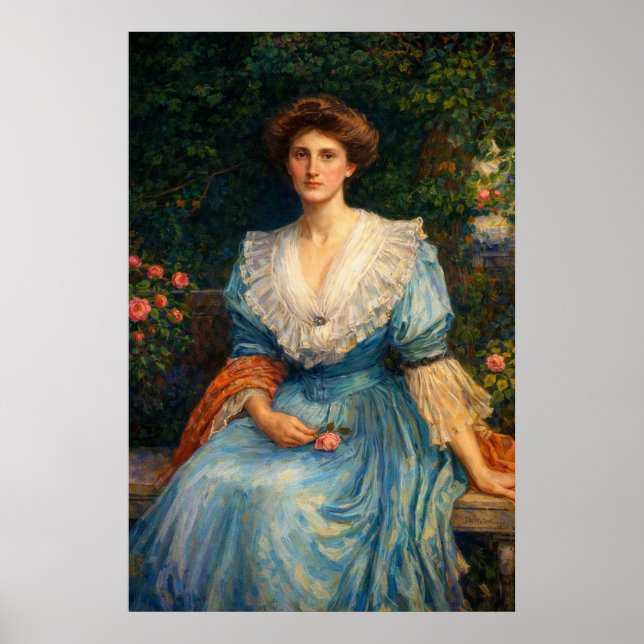 Lady Violet Henderson av John William Waterhouse Poster (Framsidan)