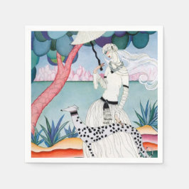 Lady with Dalmatian Dog - Helen Dryden Pappersservett