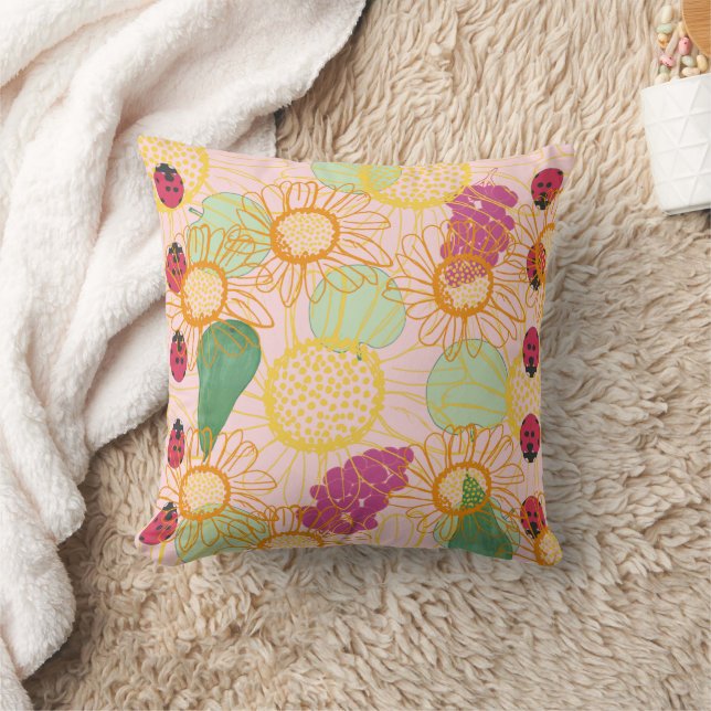 Ladybird & Fruit Garden Cushion Kudde (Filt)