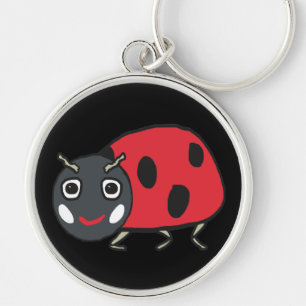 Ladybird Ladybug Rund Silverfärgad Nyckelring