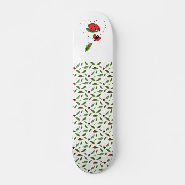 Ladybird Mönster Teckning Mini Skateboard Bräda 18,5 Cm (Framsida)
