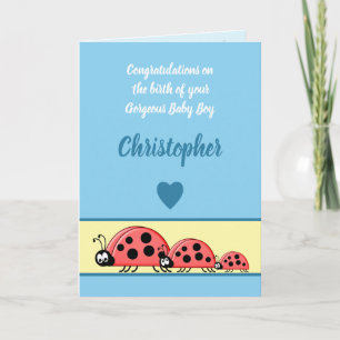 Ladybird nyfödd bebis grattis blue kort