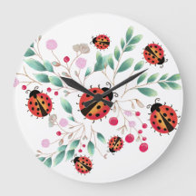 Ladybird och bär väggklocka