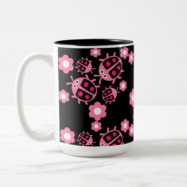 Ladybird och ladybug Två-Tonad mugg (Vänster)