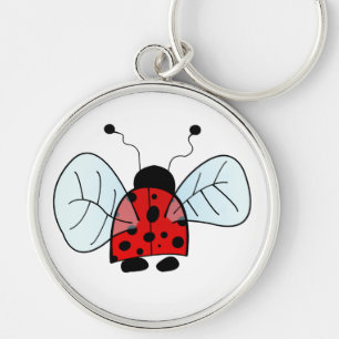 Ladybird Rund Silverfärgad Nyckelring