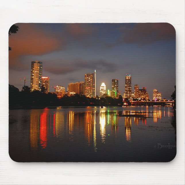 Ladybird Sjö Austin Texas Night Skyline Musmatta (Framsidan)