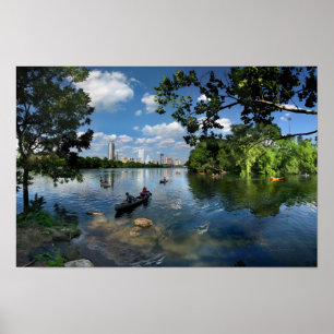 Ladybird Sjö / Austin Texas Skyline 3 Poster