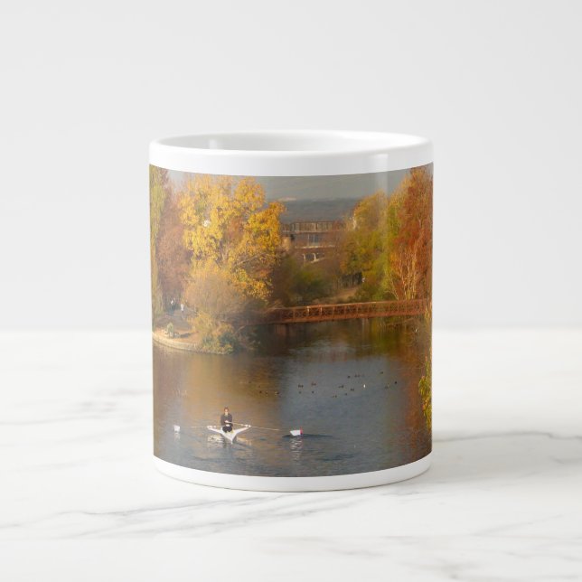 Ladybird Sjö Fall Rower - Downtown Austin Texas Jumbo Mugg (Framsidan)