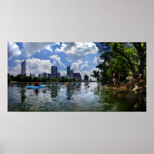 Ladybird Sjö Kayaks och Hund Park - Austin, Texas Poster