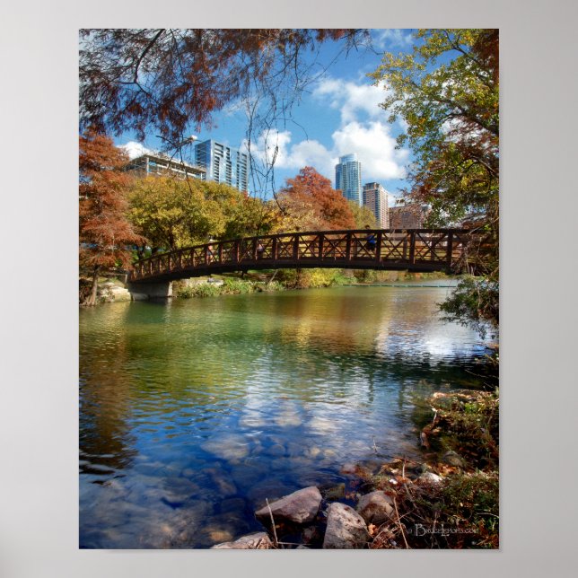 Ladybird Sjö Running Trail Bridge - Austin, Texas Poster (Framsidan)