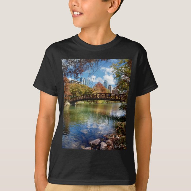 Ladybird Sjö Running Trail Bridge - Austin, Texas T-shirt (Framsida)