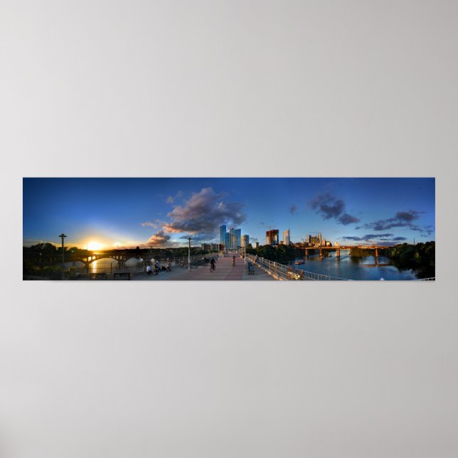Ladybird sjö Sunset i Austin, Texas Poster (Framsidan)