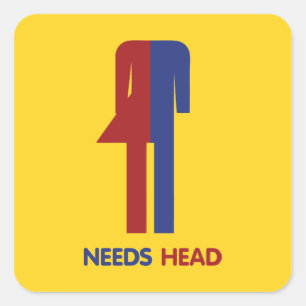 Ladyboy Needs Head Fyrkantigt Klistermärke