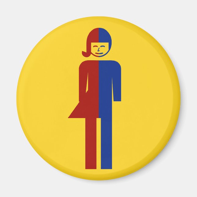 Ladyboy/Tomboy Toilet ⚠ thai Sign ⚠ Magnet (Framsidan)