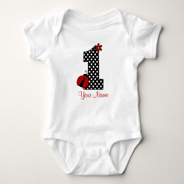 Ladybug 1st Birthday Shirt Tee (Framsida)