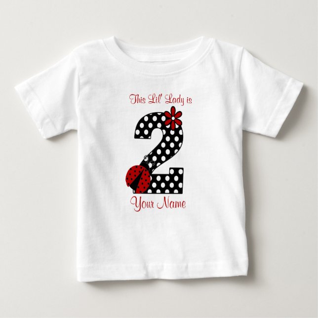 Ladybug 2:a födelsedagshjort tee shirt (Framsida)