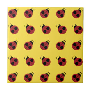 Ladybug 60s, röd gult för coola kakelplatta