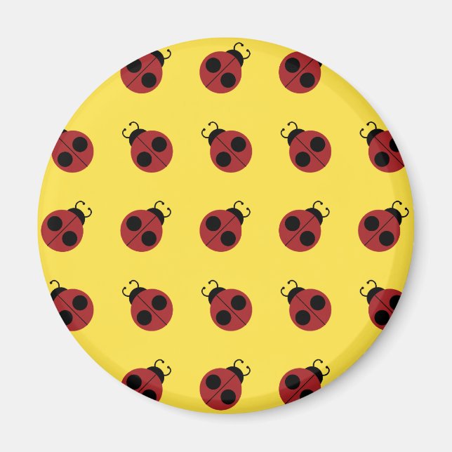 Ladybug 60s, röd gult för coola magnet (Framsidan)
