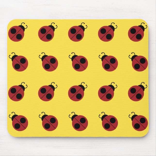 Ladybug 60s, röd gult för coola musmatta (Framsidan)