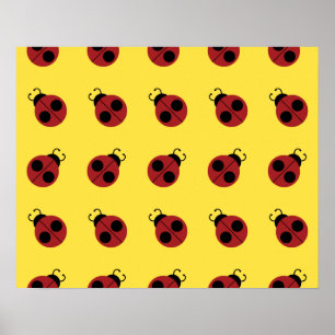 Ladybug 60s, röd gult för coola poster