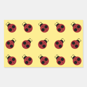 Ladybug 60s, röd gult för coola rektangulärt klistermärke