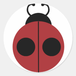 Ladybug 60s, röd gult för coola runt klistermärke