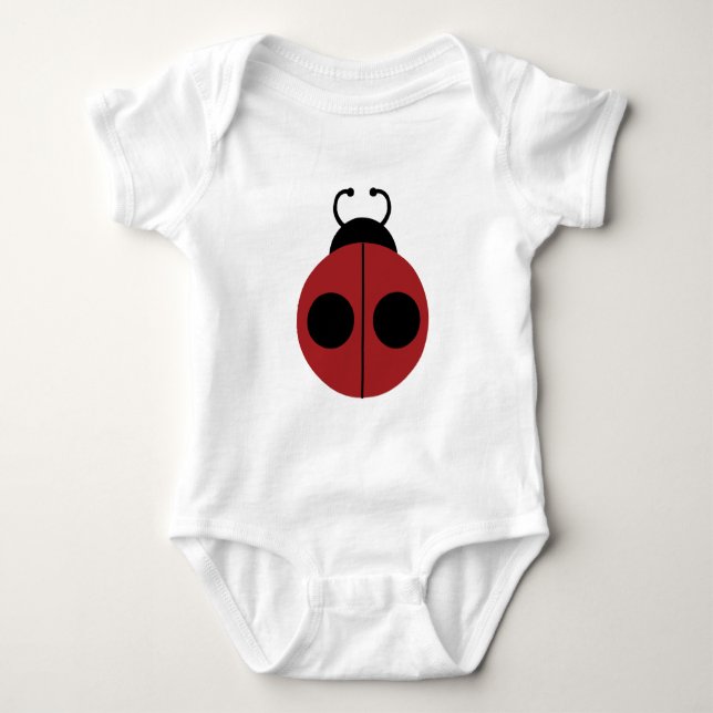 Ladybug 60s, röd gult för coola tee shirt (Framsida)
