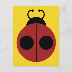 Ladybug 60s, röd gult för coola vykort