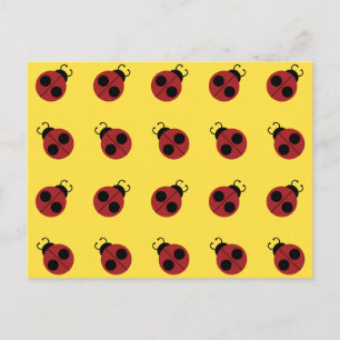Ladybug 60s, röd gult för coola vykort