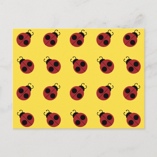 Ladybug 60s, röd gult för coola vykort (Framsida)