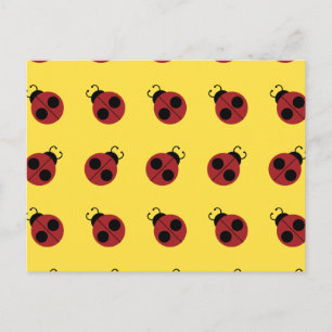 Ladybug 60s, röd gult för coola vykort
