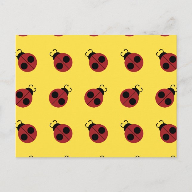 Ladybug 60s, röd gult för coola vykort (Framsida)