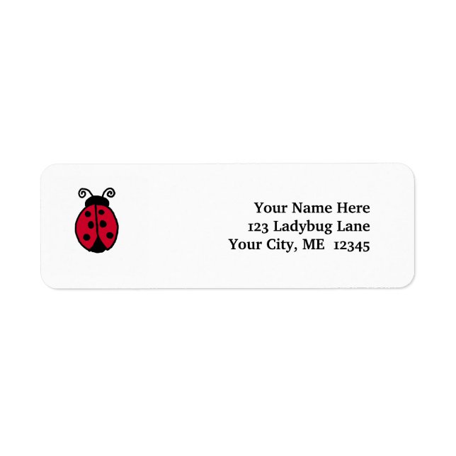 Ladybug-adressetikett Returadress Etikett (Framsidan)