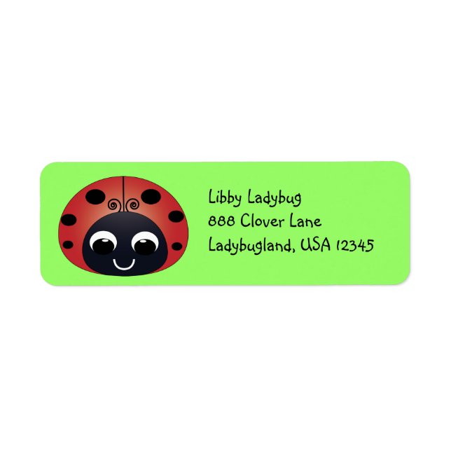 Ladybug-adressetikett Returadress Etikett (Framsidan)