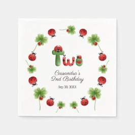 Ladybug Alphabet Brev Kids 2:a födelsedag Välkomme Pappersservett