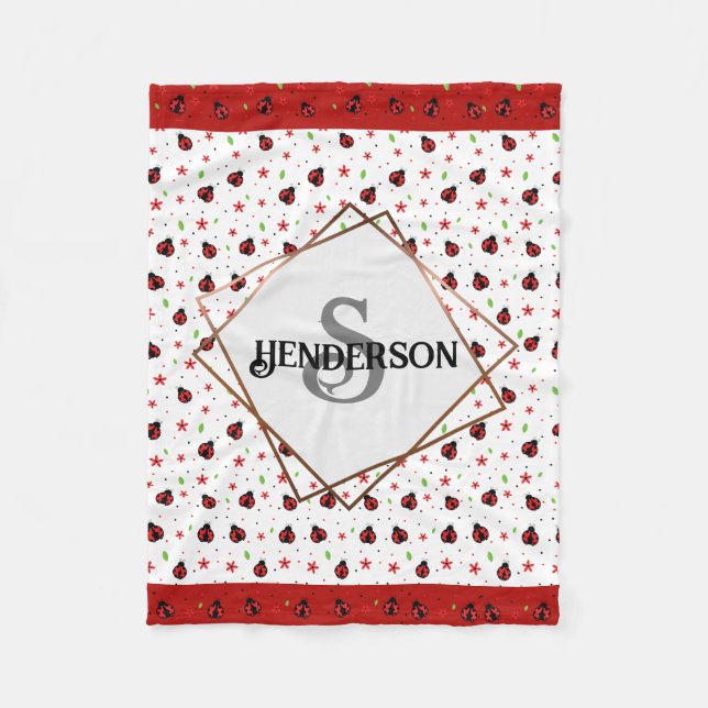 Ladybug Anpassningsbar Fleecefilt (Framsidan)