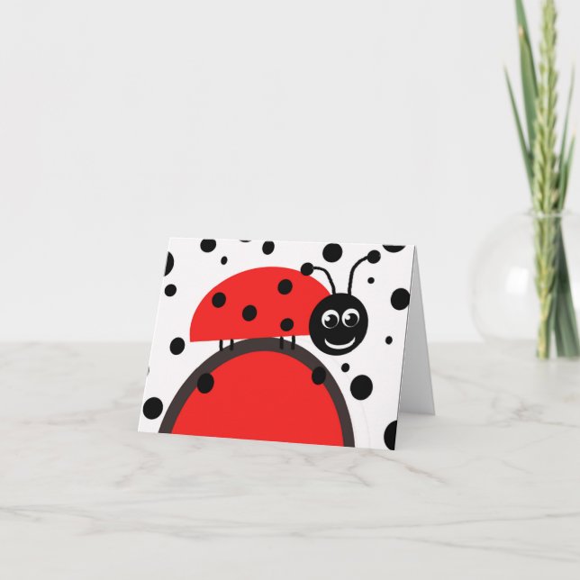 Ladybug-anteckningskort Helgkort (Framsida)