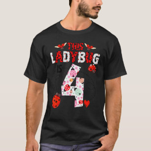Ladybug är 4 år gammalt ladybug-tema  t shirt