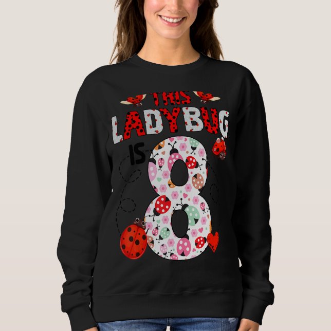 Ladybug är åtta år gammalt ladybug-tema t shirt (Framsida)