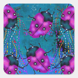 LADYBUG ART FYRKANTIGT KLISTERMÄRKE