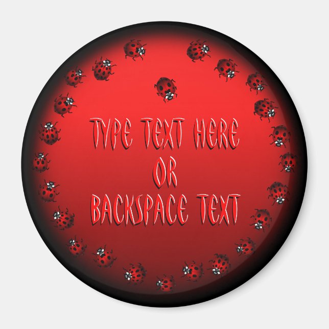 Ladybug Art Magnet Anpassningsbar Ladybug Fridge M (Framsidan)