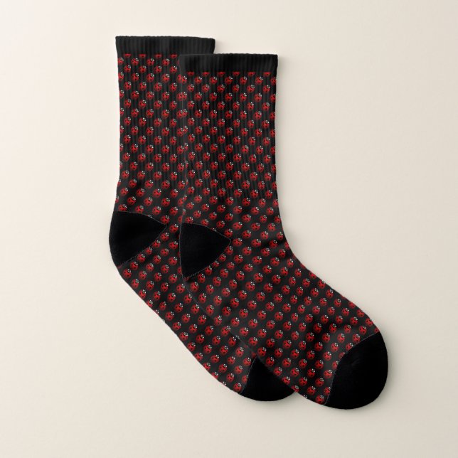 Ladybug Art Socks Cute Ladybird Socks Customize Strumpor (Par)