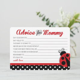 Ladybug Baby Shower Advice-kort Rådkort