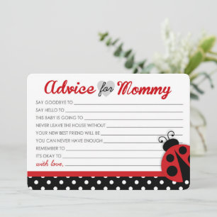 Ladybug Baby Shower Advice-kort Rådkort