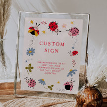 Ladybug Baby Shower Anpassningsbar Sign