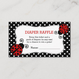 Ladybug Baby Shower Diaper Raffle Biljett Tilläggskort